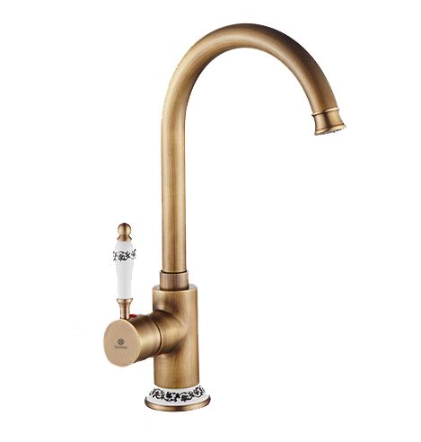 Bateria umywalkowa Lauferi SEMELE mosiężna stojąca szczotkowany mosiądz retro 1 szt.