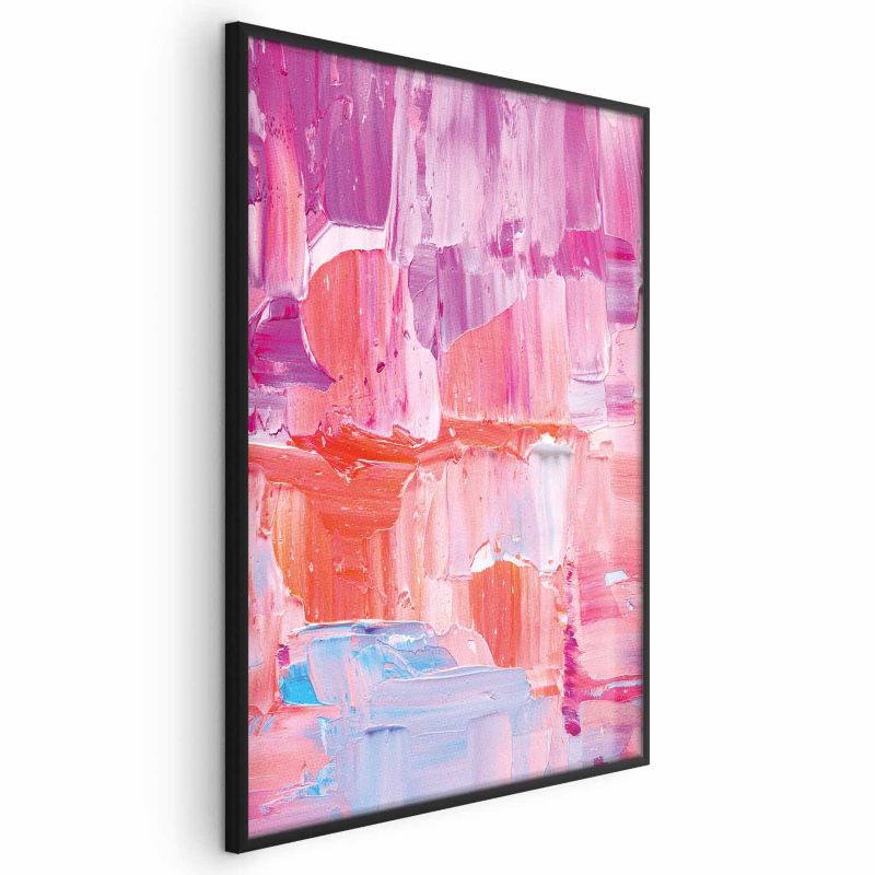 Plakat Artgeist Kolorowe Pociągnięcia 90x60 cm z ramą czarną 1 szt
