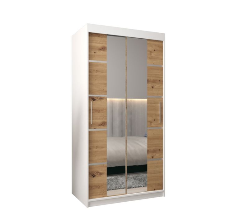 Szafa przesuwna Garderoba Abiks Verona 4 100 biały + artisan 1 szt.