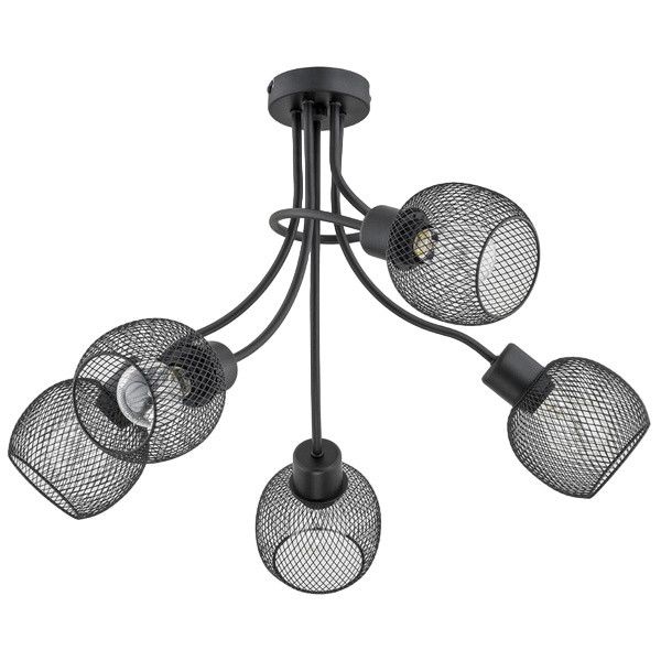 Lampa sufitowa Alfa Plena czarna wym: 45 x 57 x 55 cm 5xE27 x 15W 1 szt.