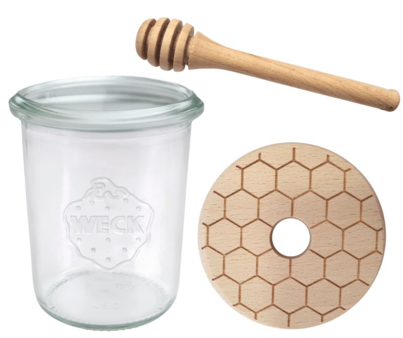 Słoik do miodu MODO24 Weck 160 ml fi 60 mold W3 z nabierakem 1 kpl.