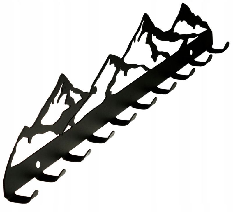 Metalowy Wieszak FEINZ Ścienny Na Ubrania Obraz Góry 10 Haczyków Czarny 70 Cm 1 szt.
