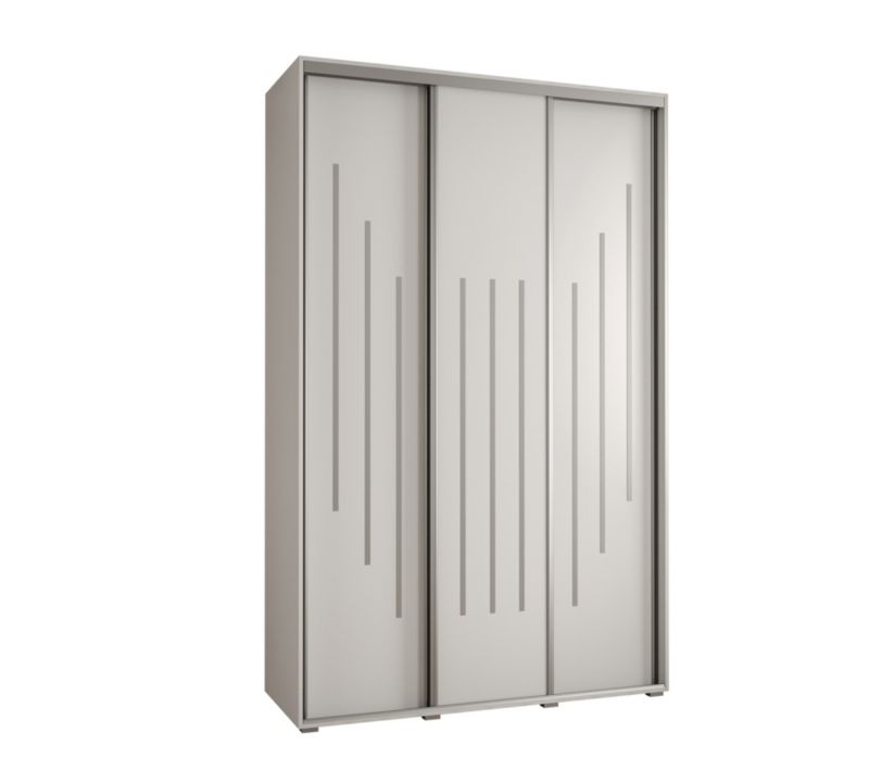 Szafa przesuwna Abiks DAVOS 8 wysoka szer.150cm gł.60cm biały/biały/srebrny 1szt.