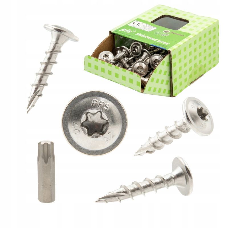 Wkręty konstrukcyjne PGB 8x50 mm ze stali nierdzewnej A2 - 50 sztuk