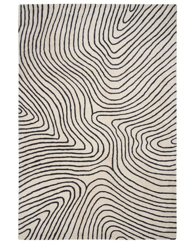 Dywan z wiskozy 200 x 300 cm czarno-biały Rumra 1 szt.