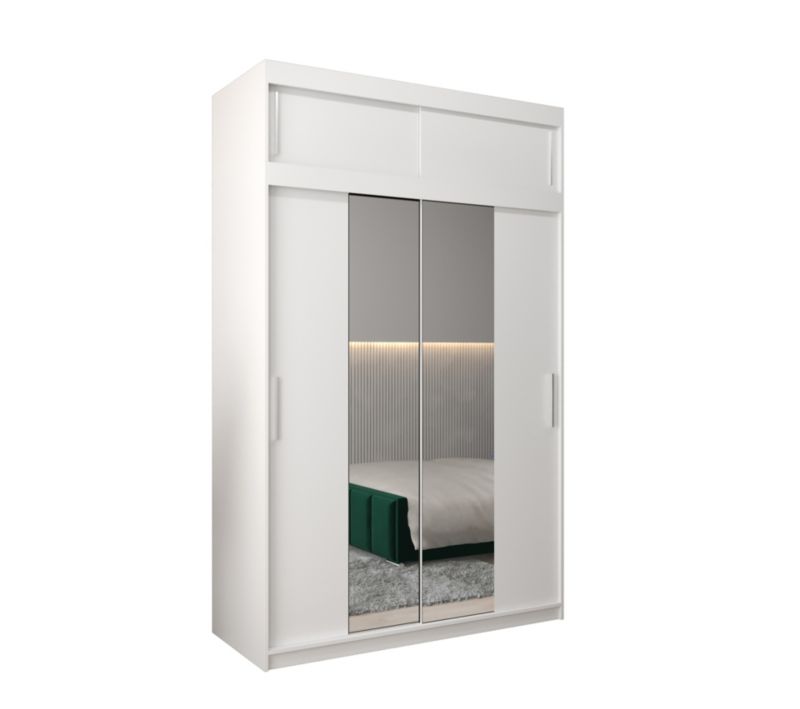 Szafa przesuwna Garderoba Abiks Tokyo 1 150 biały + biały z nadstawką 1 szt.