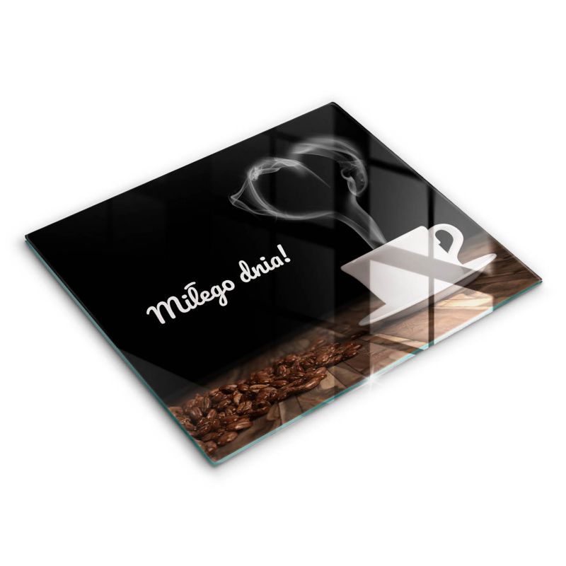 Szklana deska do krojenia Wallfluent 60x52 cm Napis: Miłego dnia 1 szt.