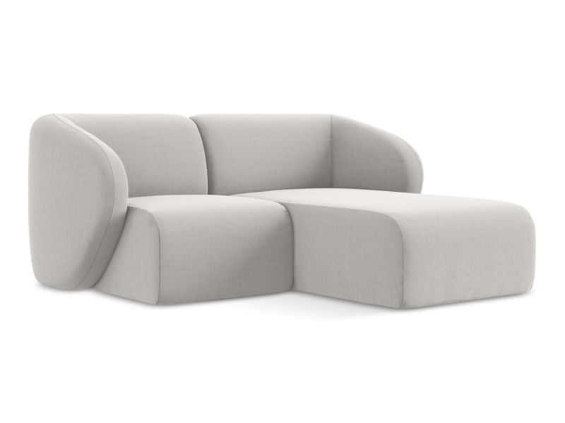 Narożnik prawostronny LaMiaSofa CERVO z tkaniny welwetowej 178x166 cm srebrny 1 szt.