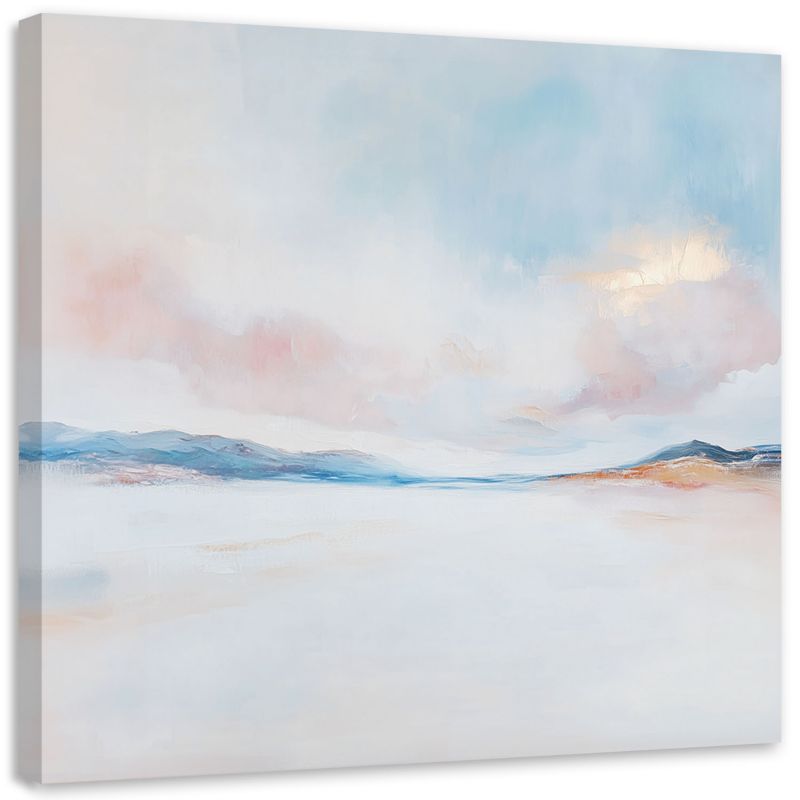 Obraz na płótnie Feeby Abstrakcja Pastelowa Różowy Niebieski 40x40cm 1szt