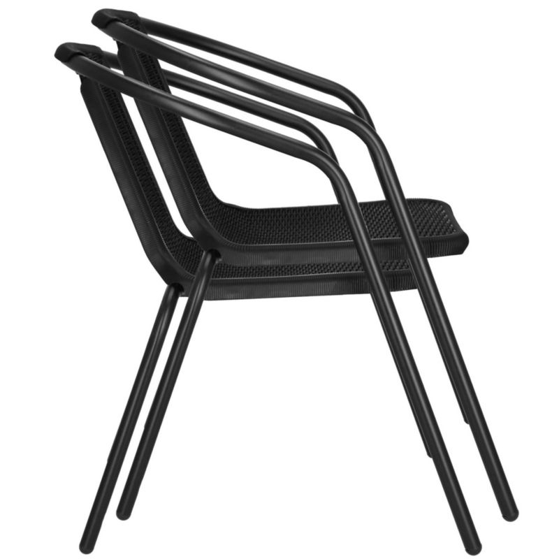 Krzesła ogrodowe Springos metalowe czarne 2 szt.