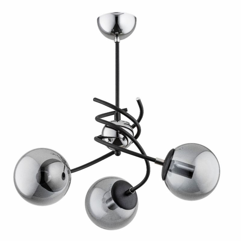 Lampa wisząca Alfa Salsa 4333 czarna-chromowana nowoczesna 3xE14 x 10W 1 szt.