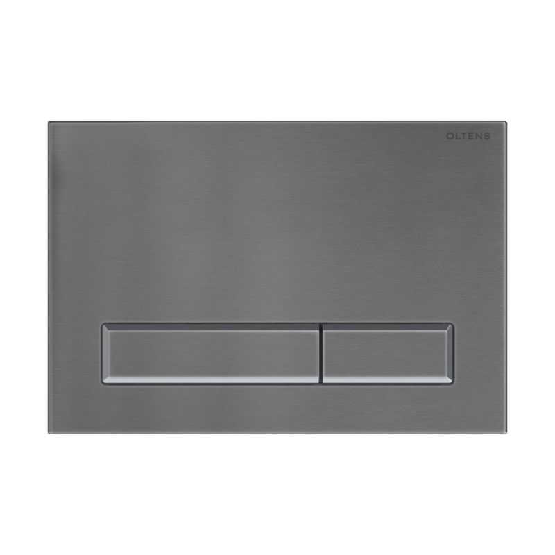 Przycisk spłukujący WC Oltens Torne grafit, 2 zakresy, do stelaża Triberg, 1 szt.