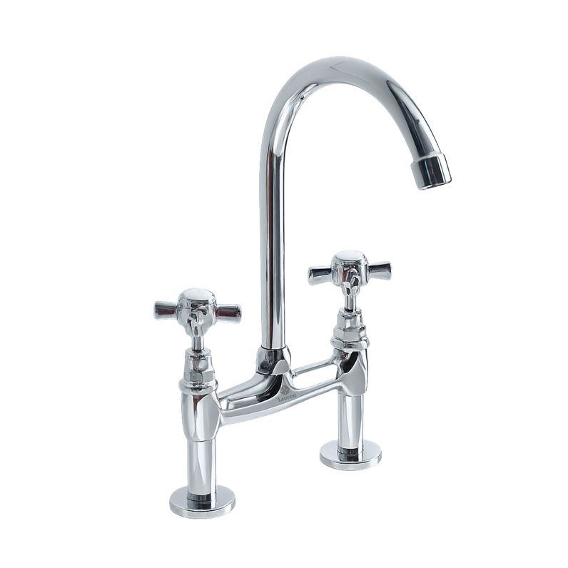 Bateria kuchenna Lauferi HUDSON mosiężna stojąca srebrny chrom retro 1 szt.