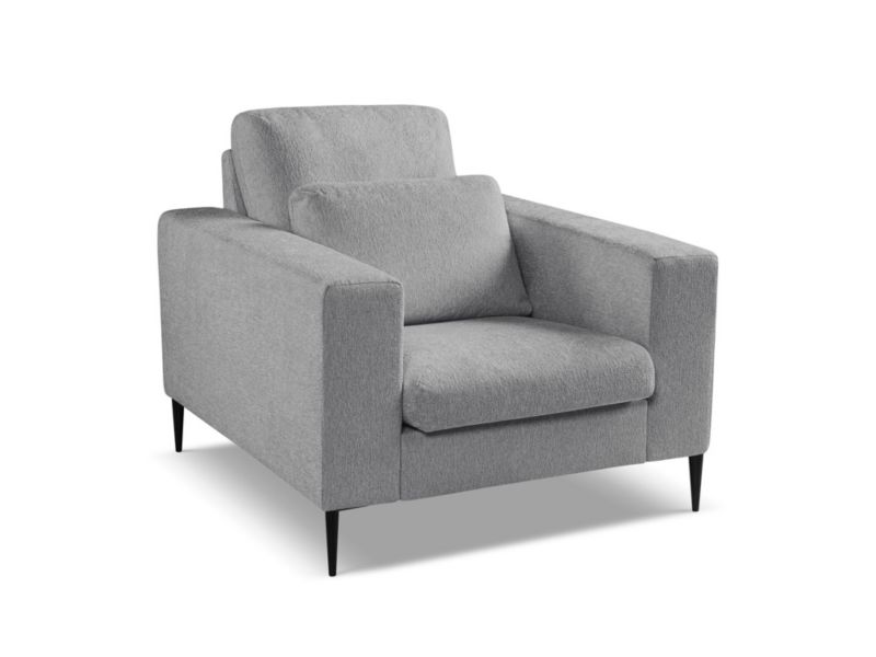 Fotel LaMiaSofa DIANO z tkaniny szenilowej 93x105 cm jasny szary 1 szt.
