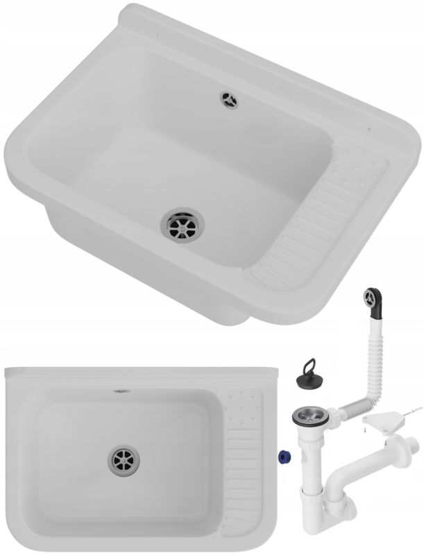 Zlewozmywak Gospodarczy Granitan Polo do Garażu, Pralni, Kotłowni z Syfonem 1kpl