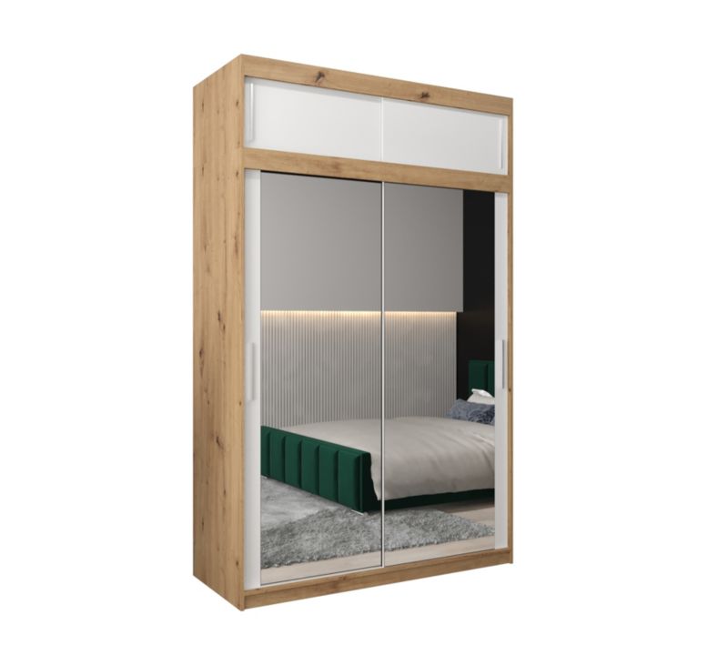 Szafa przesuwna Garderoba Abiks Tokyo 3 150 artisan + biały z nadstawką 1 szt.