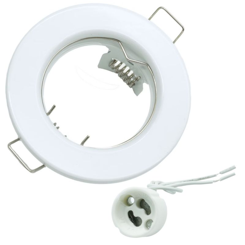 Oprawa sufitowa wpuszczana IdeaLED biała 1 x GU10 x 50W IP20 wym: 2,8 x 8 x 8 cm okrągła - 10 szt.