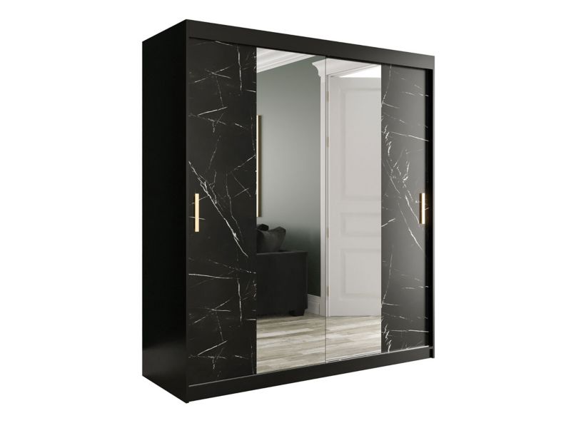 Szafa MIRJAN 24 Marmur T1 180 czarny mat / czarny marmur 1 szt.