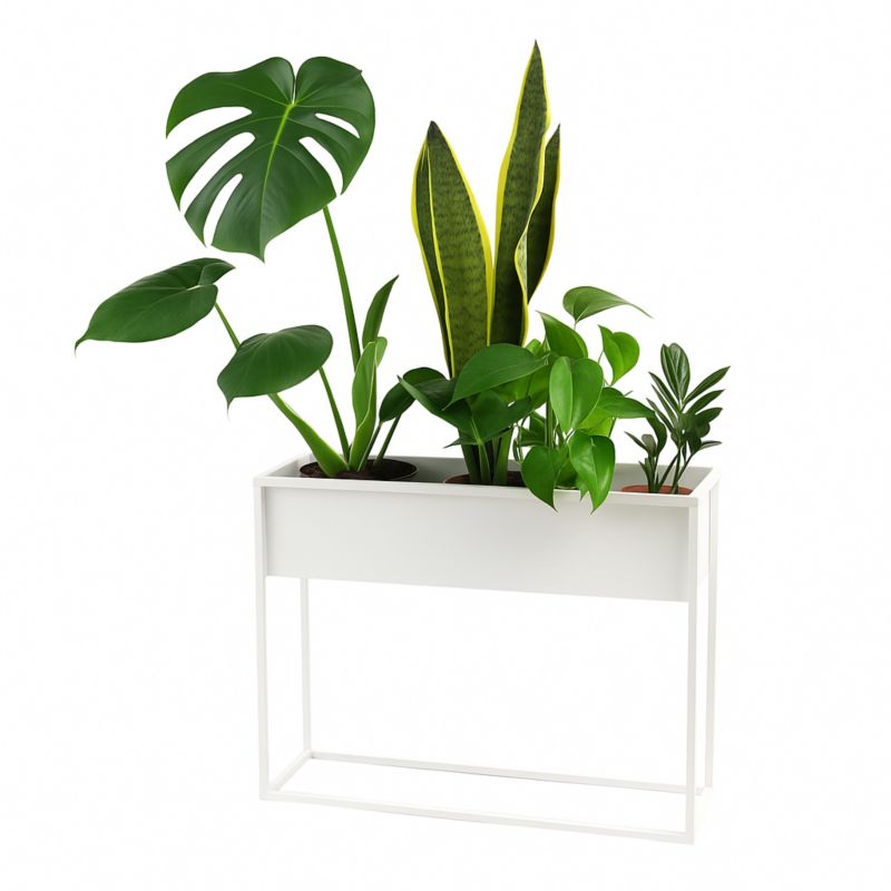 Kwietnik stojący JAKPOL Cubo Loft 60x80 cm metalowy biały 1 szt.