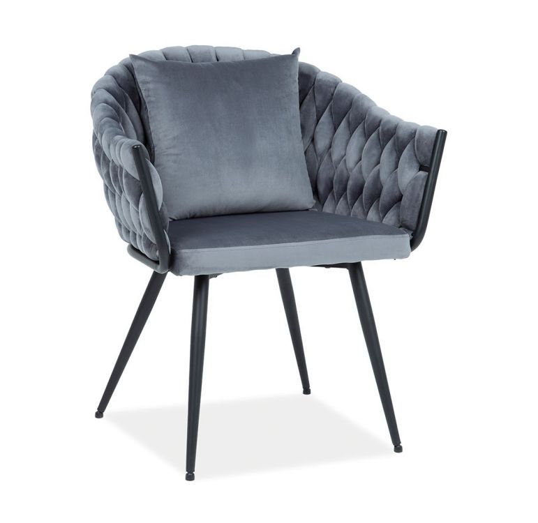 Krzesło Signal tapicerowane NUVO VELVET szare 1 szt