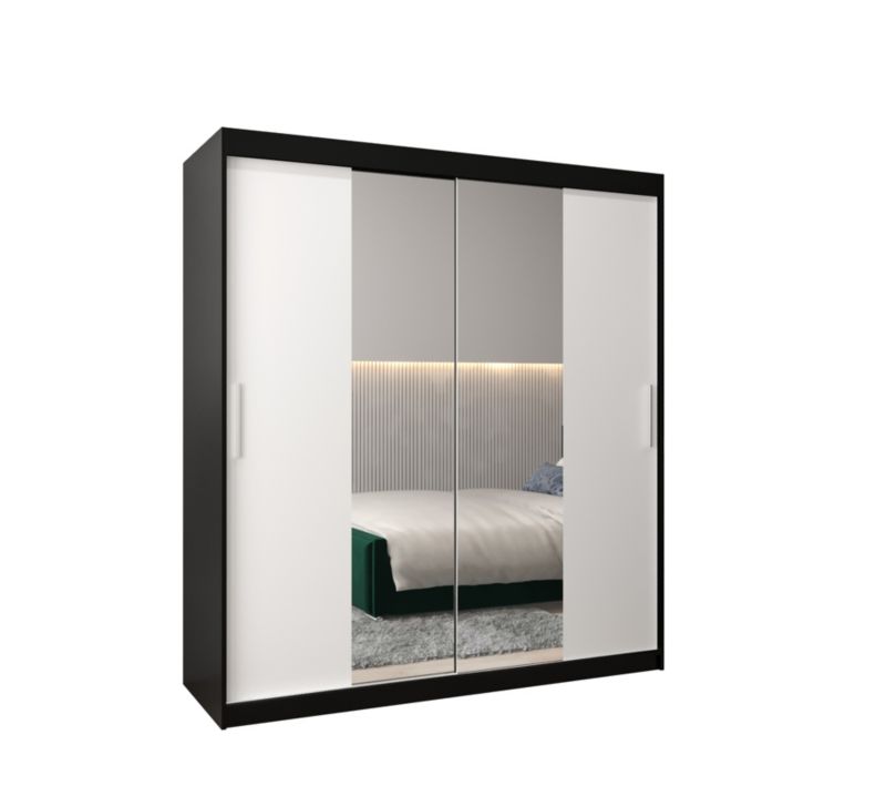 Szafa przesuwna Garderoba Abiks Tokyo 1 180 czarny + biały 1 szt.