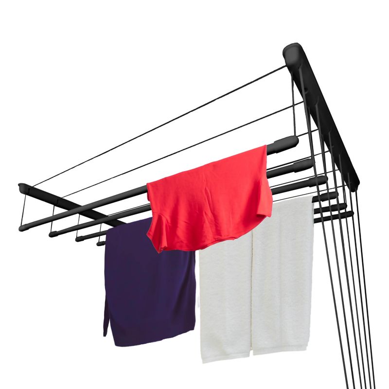 Suszarka sufitowa Rodeno 6 prętów 140 cm czarna 1 szt.