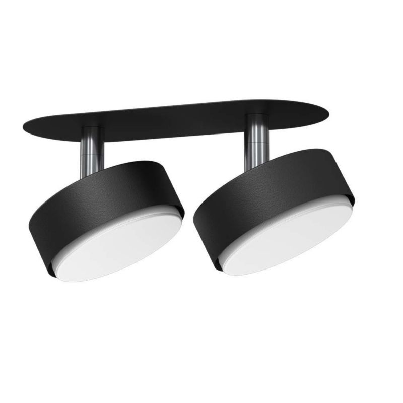 Oprawa sufitowa wpuszczana Brosline Drop czarno-biała ruchoma 2 x GX53 x 9W IP20 wym: 7,5 x 17,5 x 8 cm owalna - 1 szt.