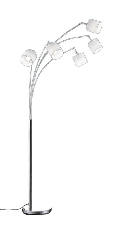 Lampa podłogowa stojąca RL Tommy srebrno-biała łukowa 5 x E14 x 28W wym: 200 x 30 x 30 cm - 1 szt.