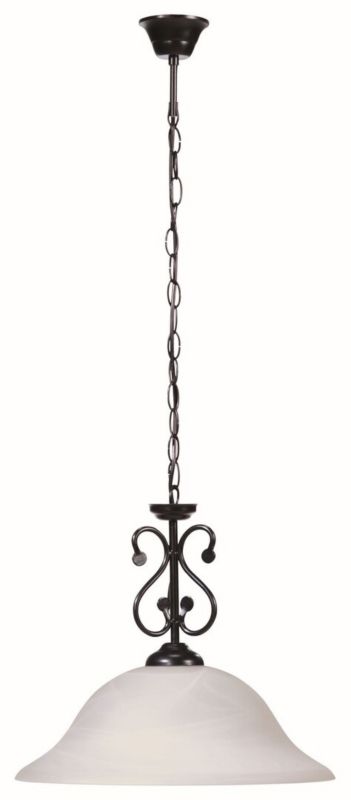 Lampa wisząca Rabalux Dorothea 7766 czarny matowa-białe szkło alabastrowe styl klasyczny 1xE27 x 60W 1 szt.