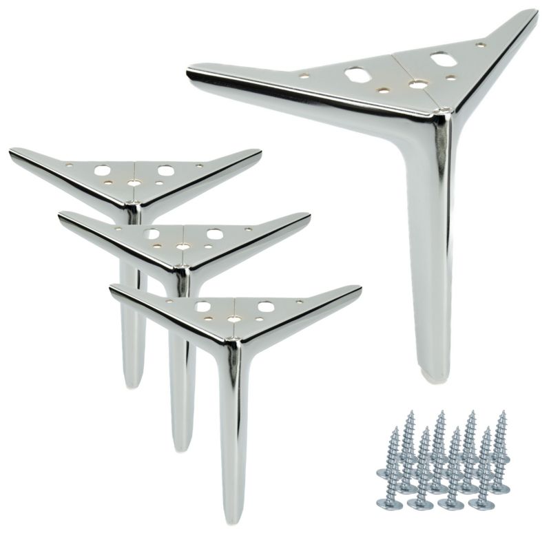 Zestaw noga meblowa B&B Kotwica Elegant srebrny chrom wysokość 18 cm 4 szt