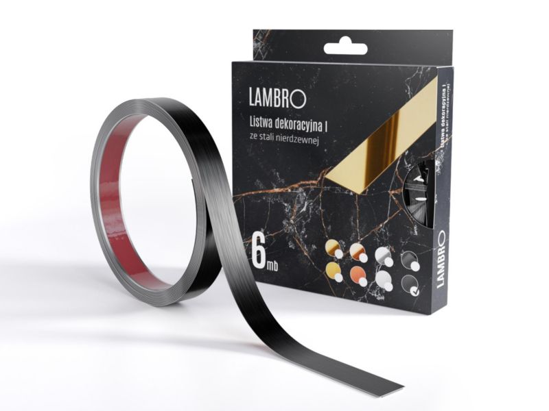Listwa dekoracyjna samoprzylepna Lambro czarny mat 2 x 600 cm 1 szt.