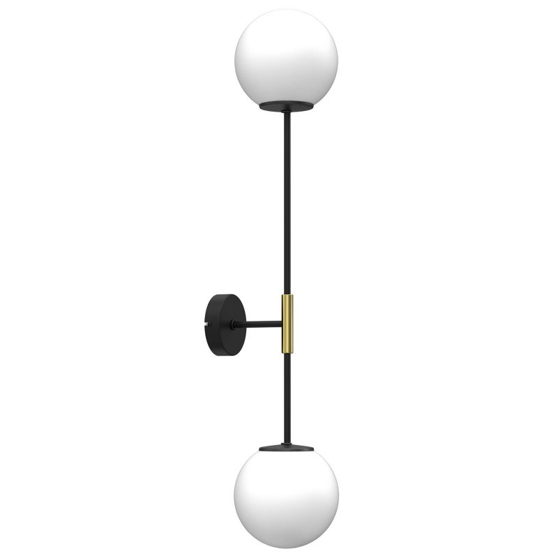 Kinkiet ścienny Luminex Glame czarny mat-biały-złoty połysk 2 x E27 x 15W IP20 wym: 80 x 15 x 18 cm - 1 szt.