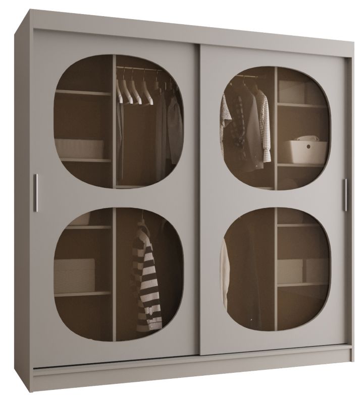 Szafa przesuwna z lustrem Garderoba Abiks BAHRAJN 2 200 kaszmir 1 szt.