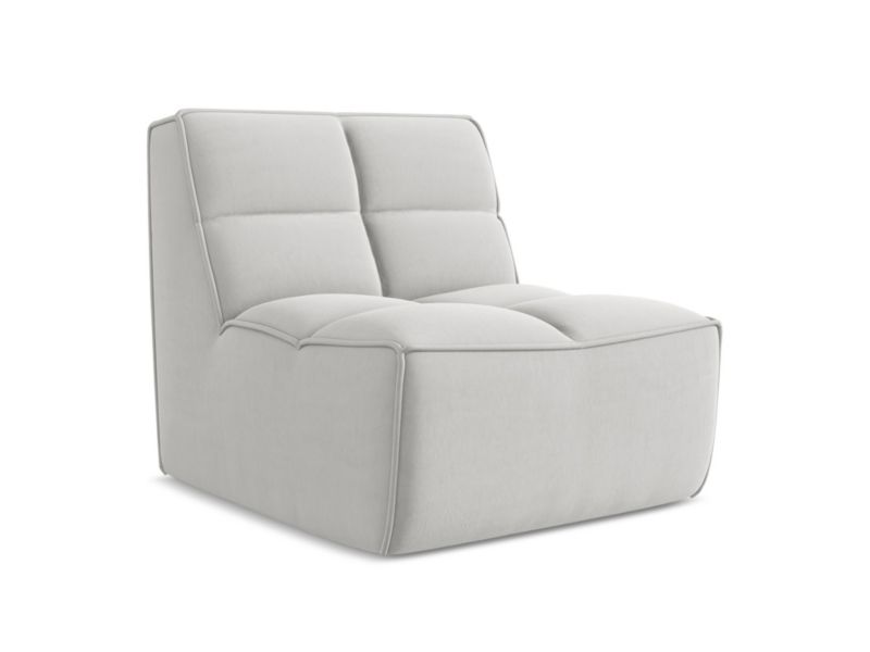 Moduł LaMiaSofa BELLUNO z tkaniny welwetowej 80x93 cm srebrny 1 szt.