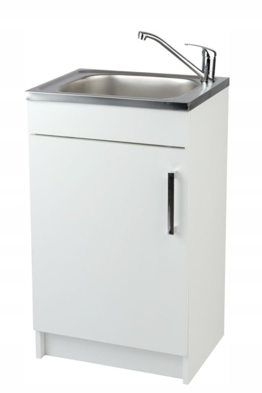 Szafka Kuchenna Stamar Biała + Zlewozmywak 500 x 400cm + Bateria Obrotowa + Syfon 1 szt