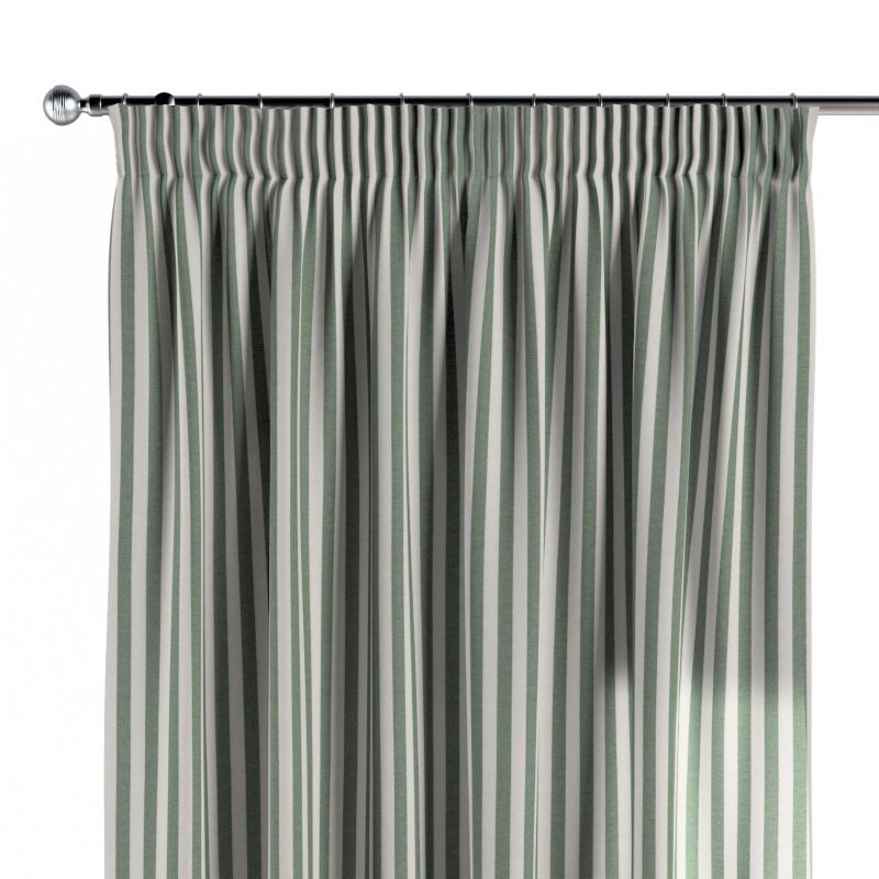 Zasłona na taśmie marszczącej 1 szt. 130 x 245 cm Dekoria zielono-białe pasy (1,5cm) 1 szt.