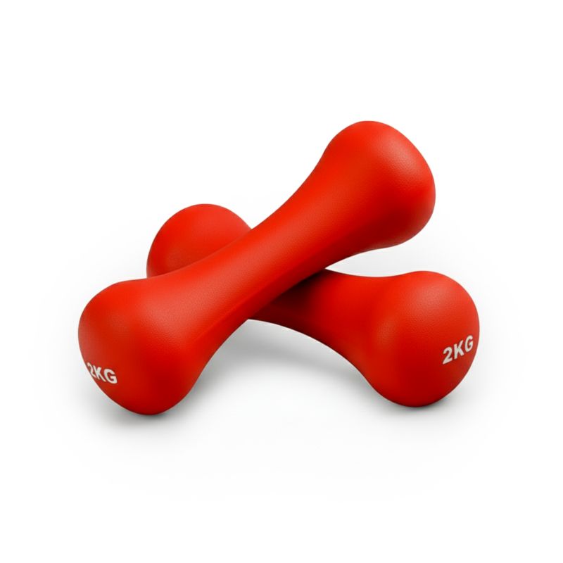 Hantle do ćwiczeń Pretorians neoprenowe ciężarki 2x2 kg czerwone 2 szt.
