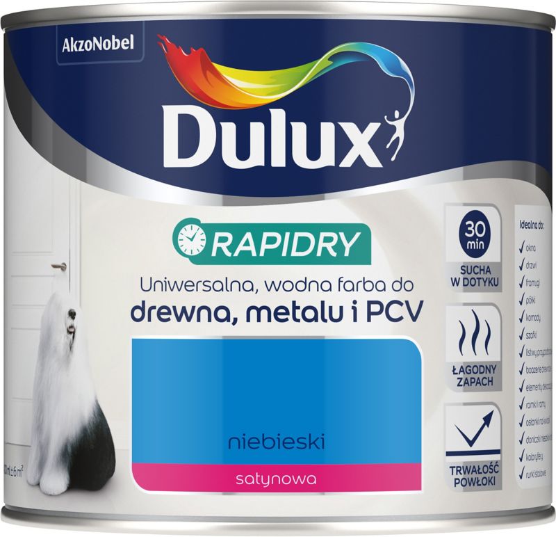 Emalia akrylowa Dulux Rapidry niebieska 0,4 l