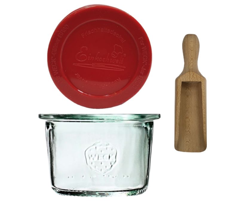 Słoik MODO24 Weck 80 ml fi 60 mold z silikonowym wiekiem i miarką 1 kpl.