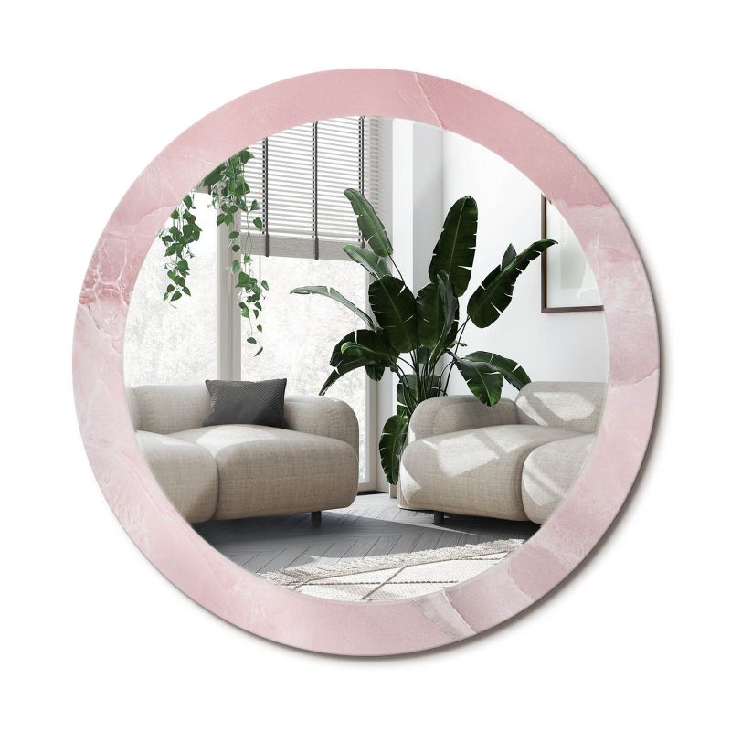 Lustro Okrągłe Tulup Różowy Kamień 80 cm Wyjątkowe Na Podkładzie 1 szt.