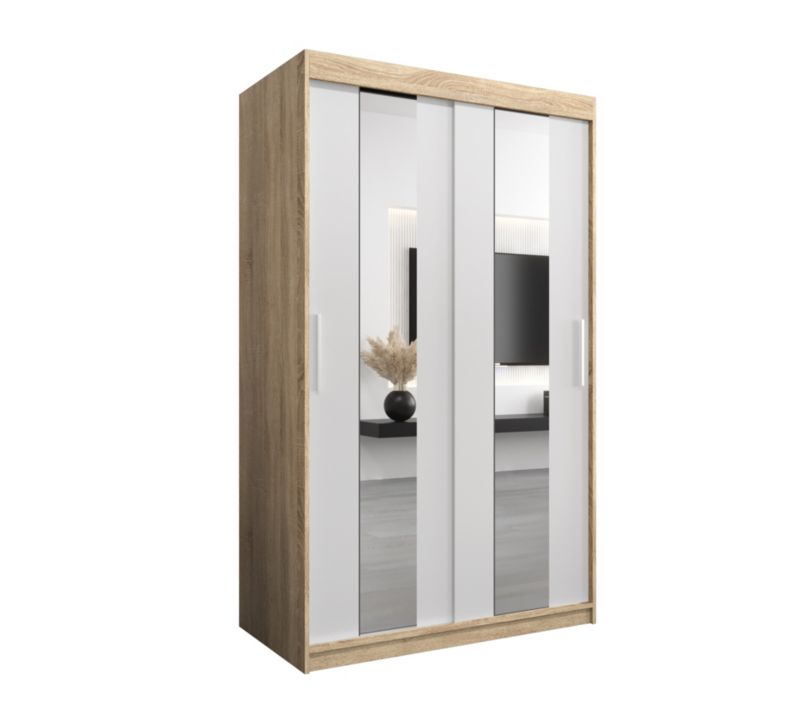 Szafa przesuwna Garderoba Abiks POLE 120 sonoma/biały 1 szt.