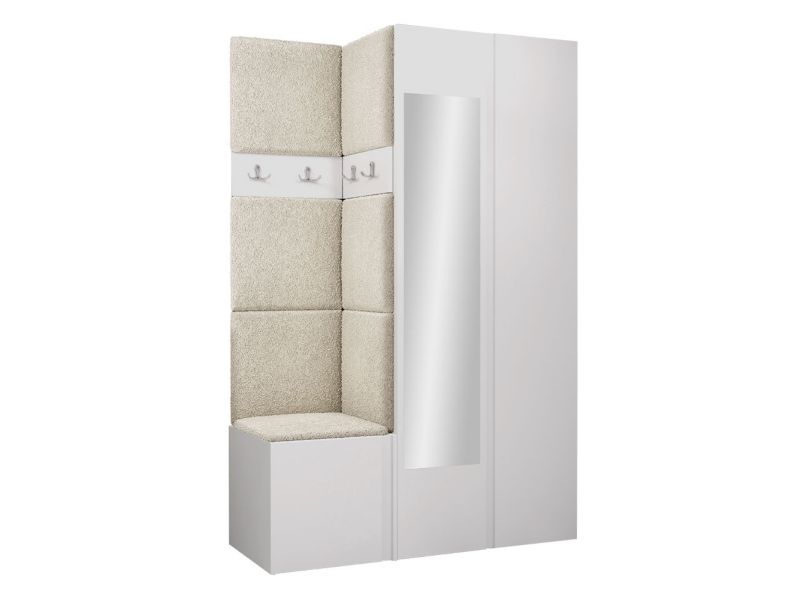 Garderoba MIRJAN 24 Orion XXVI biały + beżowa bukla 1 kpl.