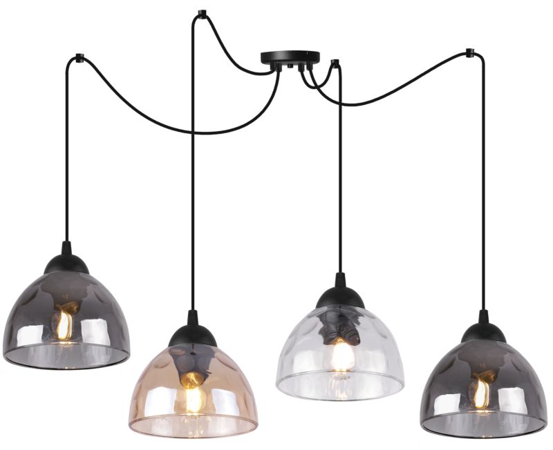 Lampa sufitowa wisząca Light Home LH Pająk Venice 4x E27 60W klosz mieszany 1szt.