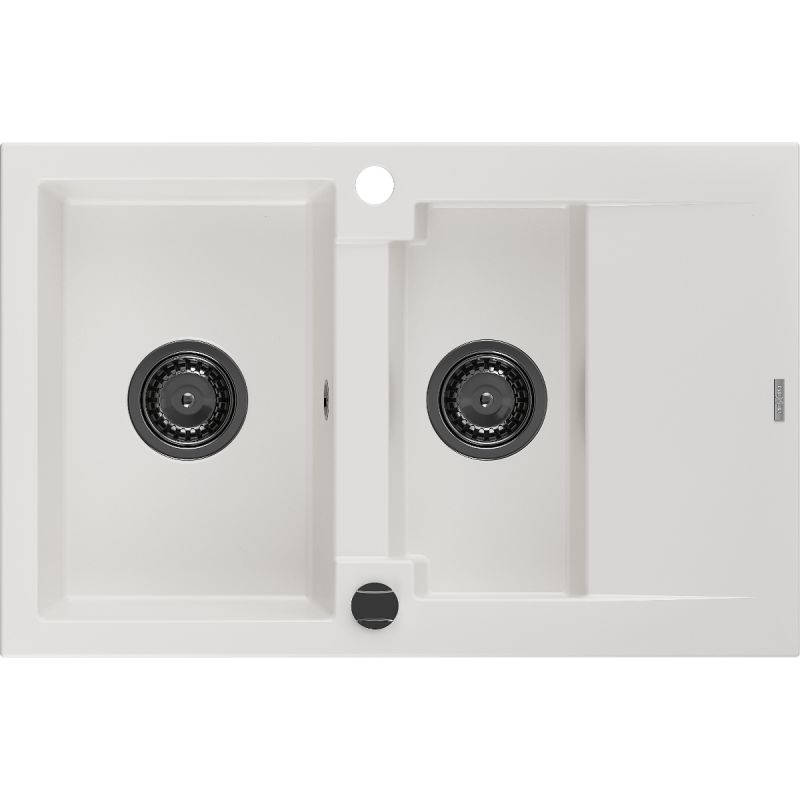 Zlewozmywak wpuszczany Mexen Gaspar 1,5-komorowy czarny 737x475 mm - 6507731505-77-G 1 szt.