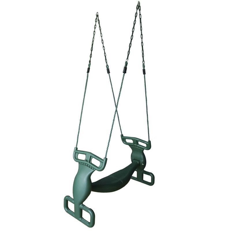 Podwójna plastikowa huśtawka 4iQ Group z podnóżkami ciemnozielona 1szt.