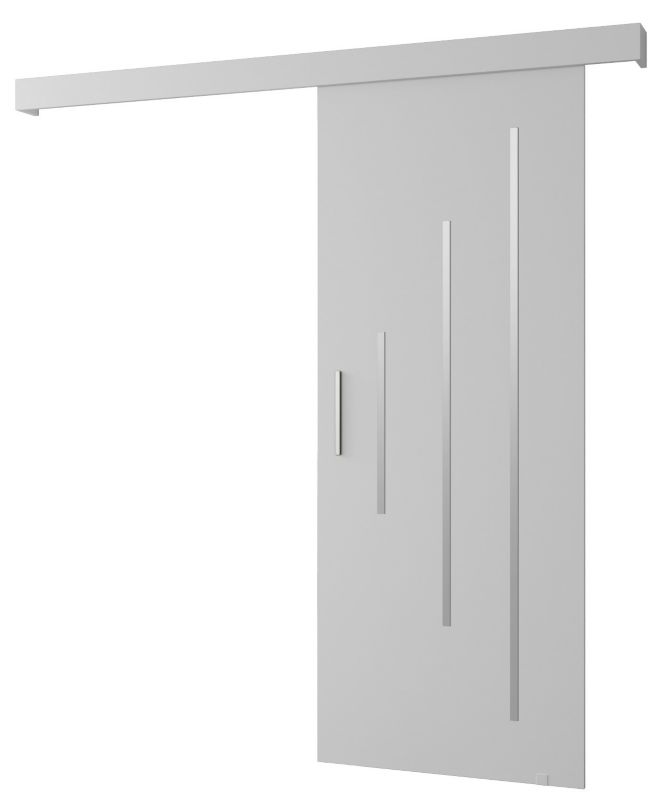 Drzwi przesuwne naścienne Abiks SALWADOR Y 70 biały mat + biały mat + srebrny 1 szt.