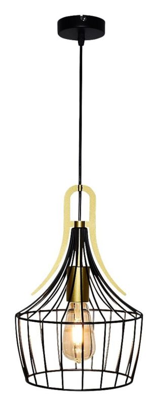 Lampa wisząca Rabalux Parov 9251 czarny matowa-złota industrialna 1xE27 x 1 szt.