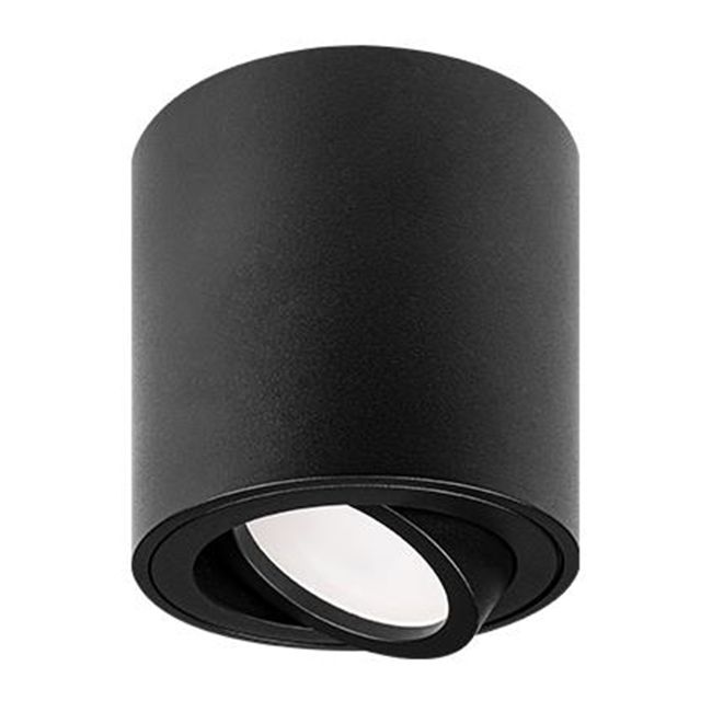 Oprawa lampa natynkowa MasterLED GU10 80x84 mm IP20 ruchoma tuba okrągła czarna 1 szt.