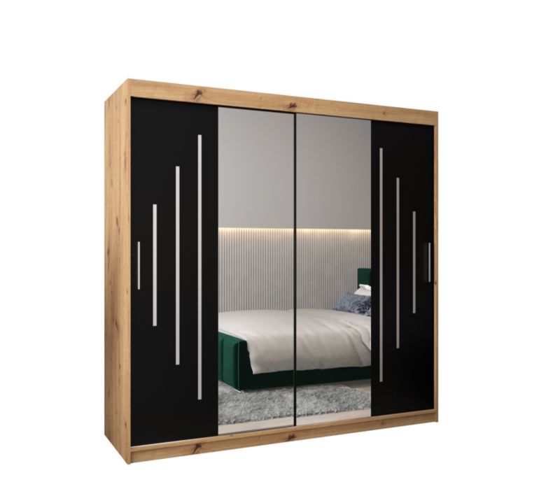 Szafa przesuwna Garderoba Abiks YORK 1 200 artisan/czarny 1 szt.