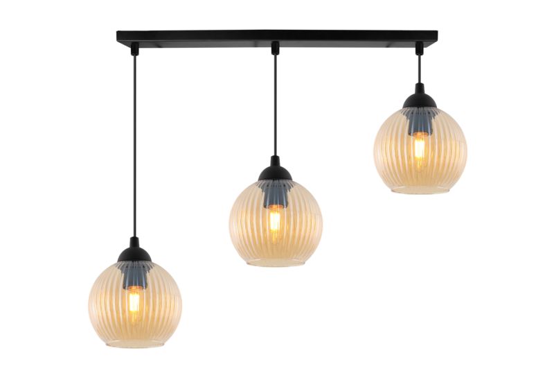 Lampa sufitowa wisząca pozioma Light Home LH Riffle Kula 3x E27 60W miodowy 1szt.